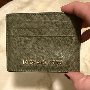 Michael Kors Olive Green Card Holder